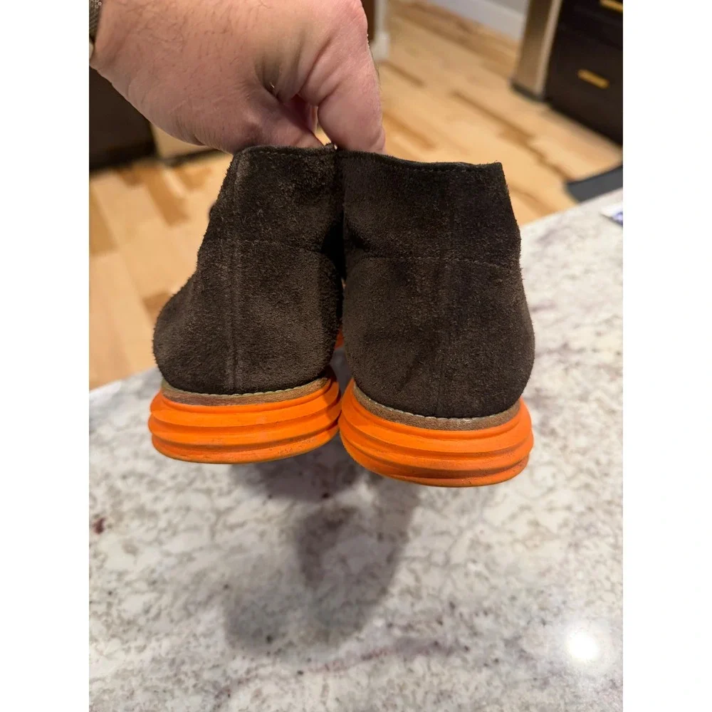 Cole‎ Haan LunarGrand Chukka Boots Mens 9.5 Brown Suede Orange Lunarlon C11187